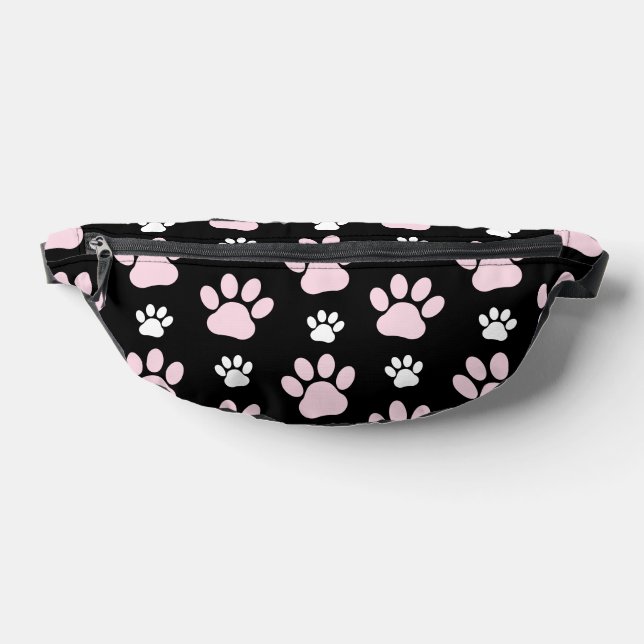 Muster von Pfoten, rosa Pfoten, Hundepfoten, Tierp Bauchtasche (Ablage )