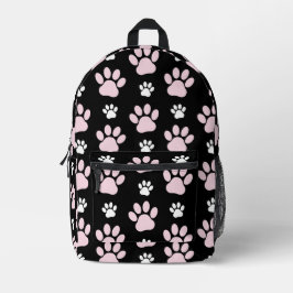 Muster von Pfoten, rosa Pfoten, Hundepfoten, Tierp Bedruckter Rucksack