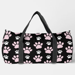 Muster von Pfoten, rosa Pfoten, Hundepfoten, Tierp Duffle Bag