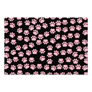 Muster von Pfoten, rosa Pfoten, Hundepfoten, Tierp Fotodruck