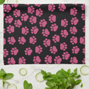 Muster von Pfoten, rosa Pfoten, Hundepfoten, Tierp Küchentuch