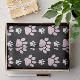 Muster von Pfoten, rosa Pfoten, Hundepfoten, Tierp Seidenpapier