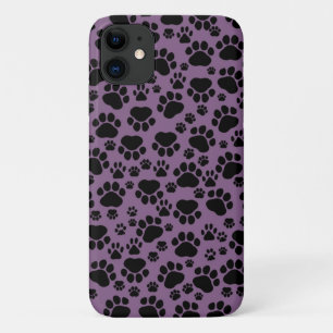 Muster von Pfoten, schwarzen Pfoten, Hundeschäben, iPhone 11 Hülle