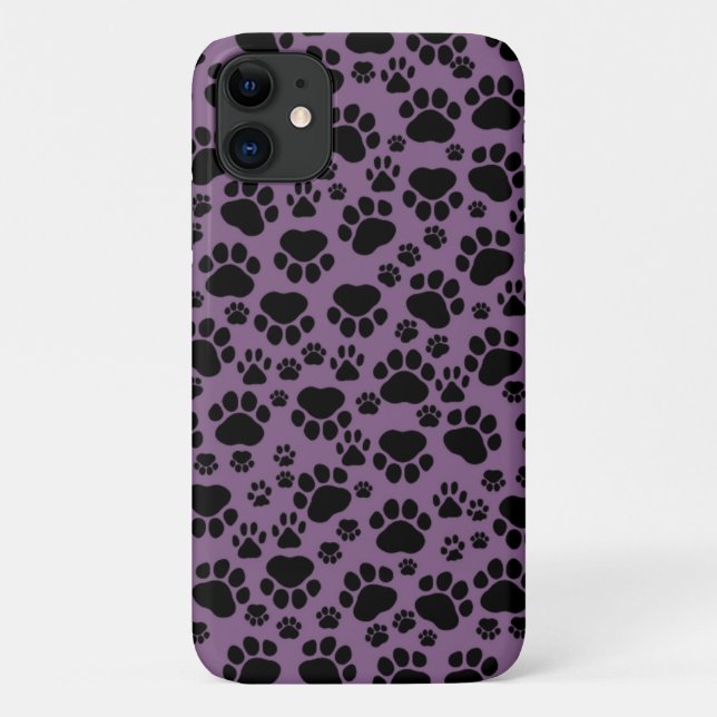 Muster von Pfoten, schwarzen Pfoten, Hundeschäben, Case-Mate iPhone Hülle (Rückseite)