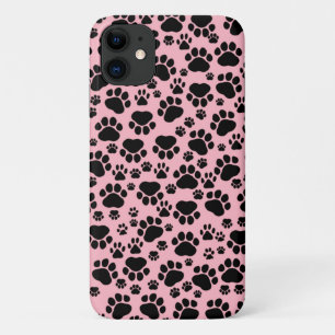 Muster von Pfoten, schwarzen Pfoten, Hundeschäben, Case-Mate iPhone Hülle