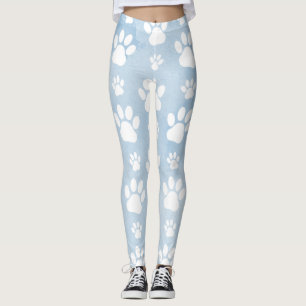 Muster von Pfoten, Weiße Pfoten, Wasserfarben, Bla Leggings