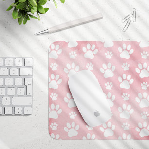 Muster von Pfoten, weißen Pfoten, Aquarellfarben,  Mousepad