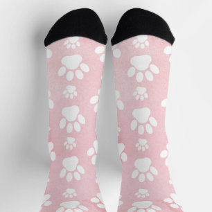 Muster von Pfoten, weißen Pfoten, Aquarellfarben,  Socken