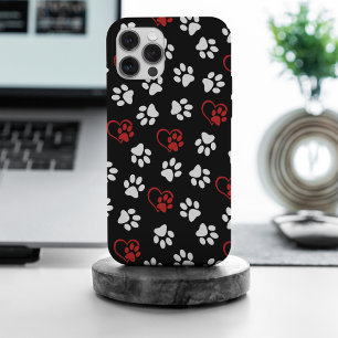 Muster von Pfoten, weißen Pfoten, roten Pfoten, He Case-Mate iPhone Hülle