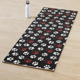 Muster von Pfoten, weißen Pfoten, roten Pfoten, He Yogamatte