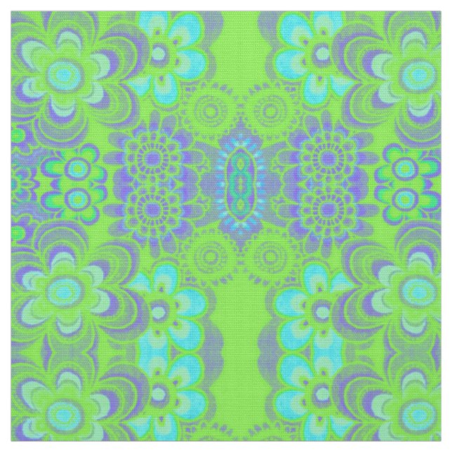 Muster von Serenity - Lime Green & Blue Stoff (Muster)