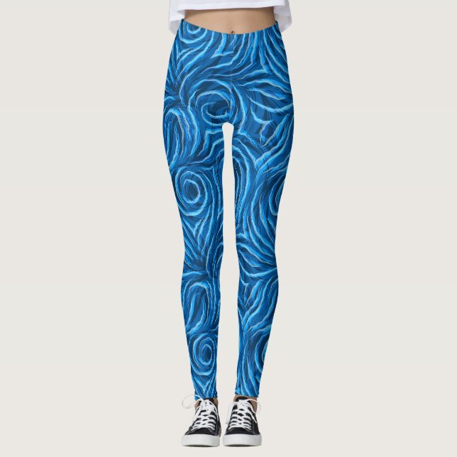 Muster von Spiralen und glatten Linien Leggings (Vorderseite)