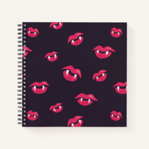 Muster von Vampirlippen und Fanggeräten Notizbuch