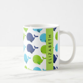 Muster von Walen, Niedlichen Walen, Ihr Name Kaffeetasse