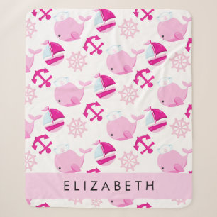 Muster von Walen, rosa Wale, Ihr Name Sherpadecke