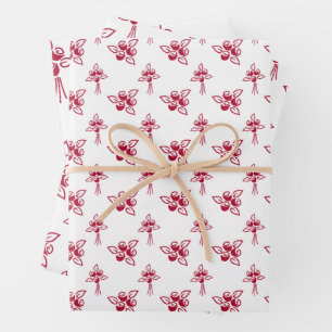 Muster-Wandpapier mit glatten Rote Rosen Geschenkpapier Set