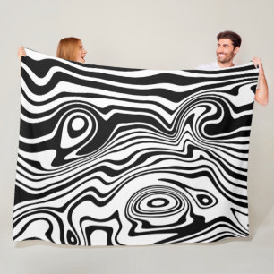 Muster Waves Schwarz-weiß Fleece Blanket
