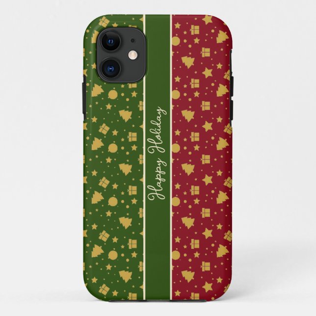 Muster Weihnachtsdekoration iPhone Case (Rückseite)