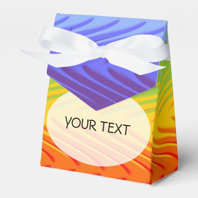 Muster - Wellen Regenbogenfarben + Ihr Text Geschenkschachtel (Vorderseite)