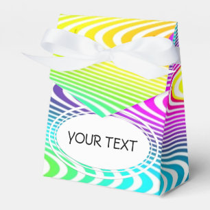 Muster - Wellen Zickzack Neonfarben + Ihr Text Geschenkschachtel