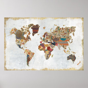 Muster-Weltkarte Poster