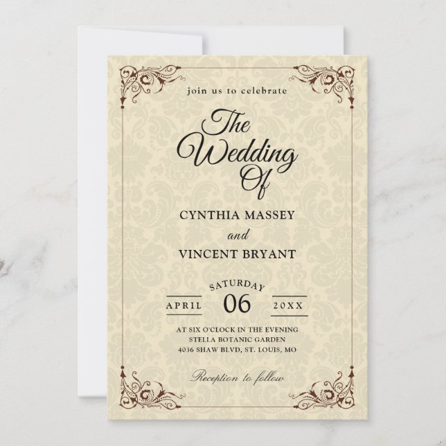 Muster Western Land Hochzeitseinladungen Einladung (Vorderseite)