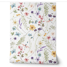 Muster wild lebender Blume, Schmetterlinge und Lib