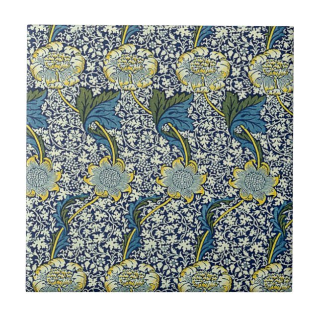 Muster William Morriss Kennet (blau) Fliese (Vorderseite)