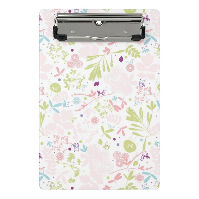 Musteranzeigen mit Blumen Mini Klemmbrett (Vorderseite)
