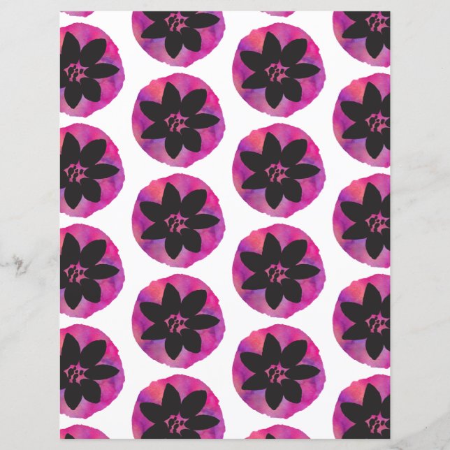 Musterblatt für lila tropische Blume (Vorderseite)