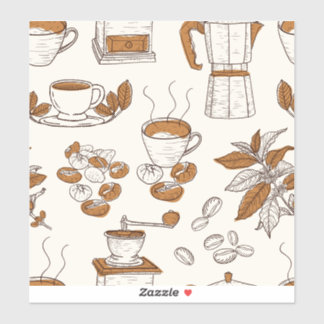Musterkaffee und Rohstoffe Aufkleber
