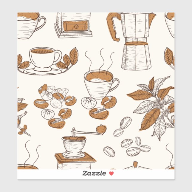 Musterkaffee und Rohstoffe Aufkleber (Blatt)