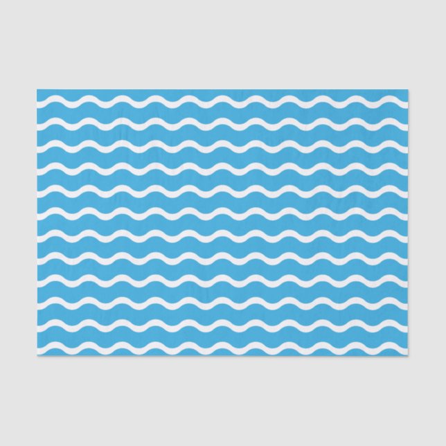 Musterpapier für blaues Wellenmuster Seidenpapier (Vorderseite)