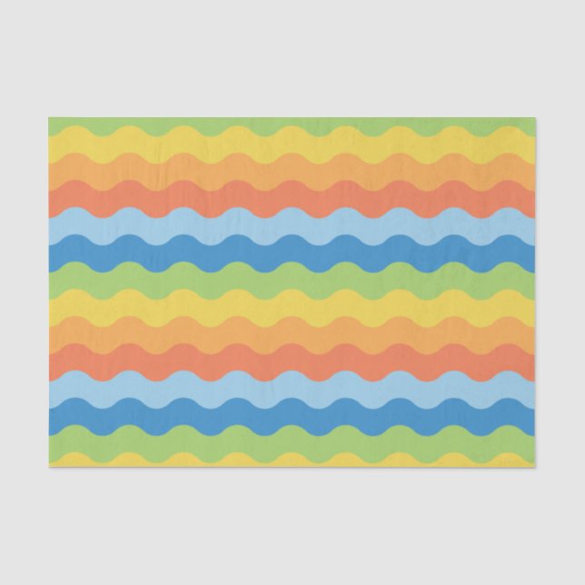 Musterpapier für mehrfarbige Waves Seidenpapier (Vorderseite)