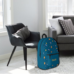 Musterraum lavendel orange ozean blau name bedruckter rucksack