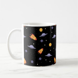 Musterraum ufo orange schwarz kaffeetasse