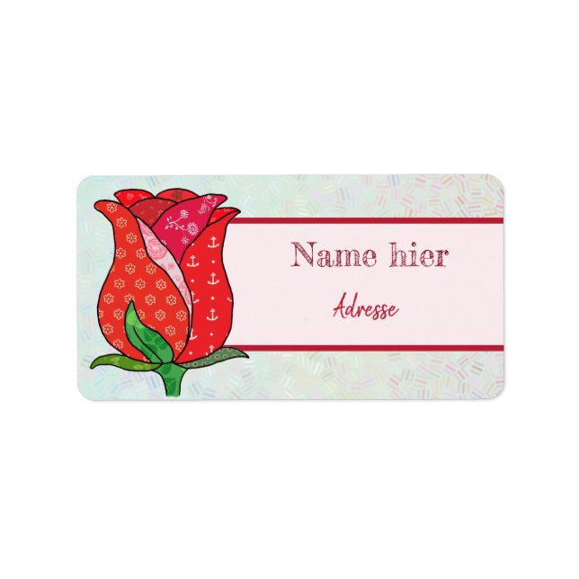 Musterrose Adressaufkleber (Vorne)