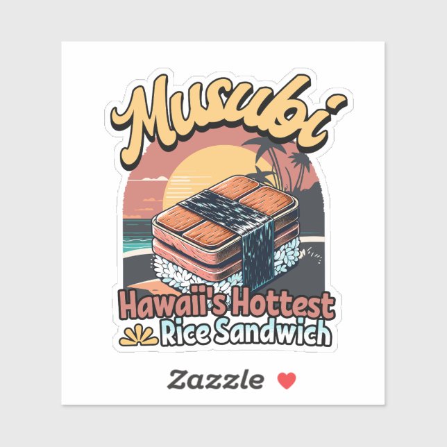 Musubi Hawaii Hottest Rice Sandwich Aufkleber (Blatt)