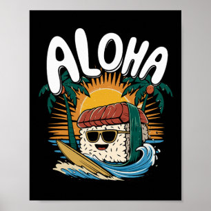 Musubi Surfer Surfen Hawaiianisches Essen Hawaii K Poster