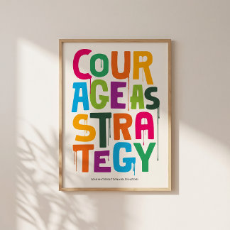 Mut als Strategie - Typografie Druck | Wandkunst Poster