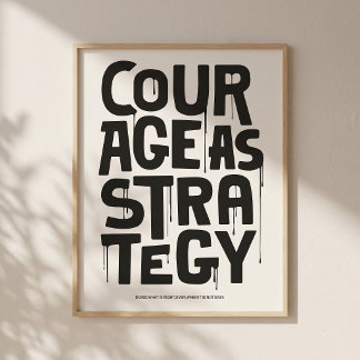 Mut als Strategie - Typografie Druck | Wandkunst Poster