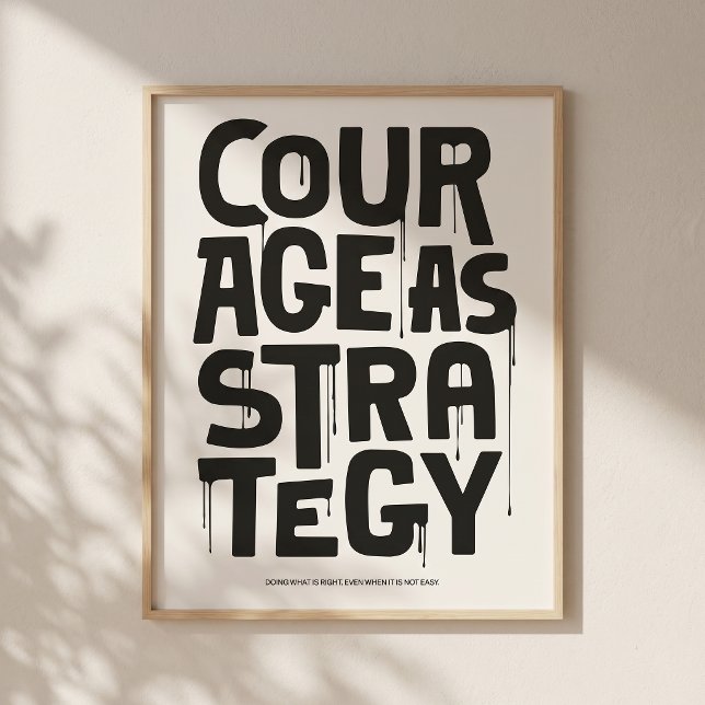 Mut als Strategie - Typografie Druck | Wandkunst Poster (Quiet space. Strong message for modern interiors.)