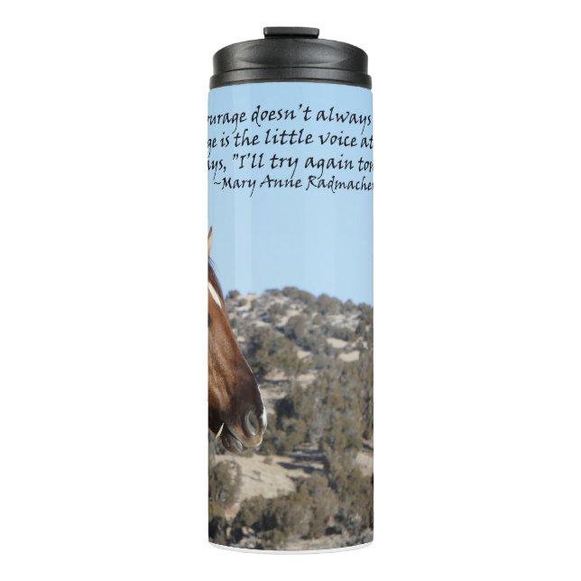 Mut brüllt nicht immer thermosbecher (Vorderseite)