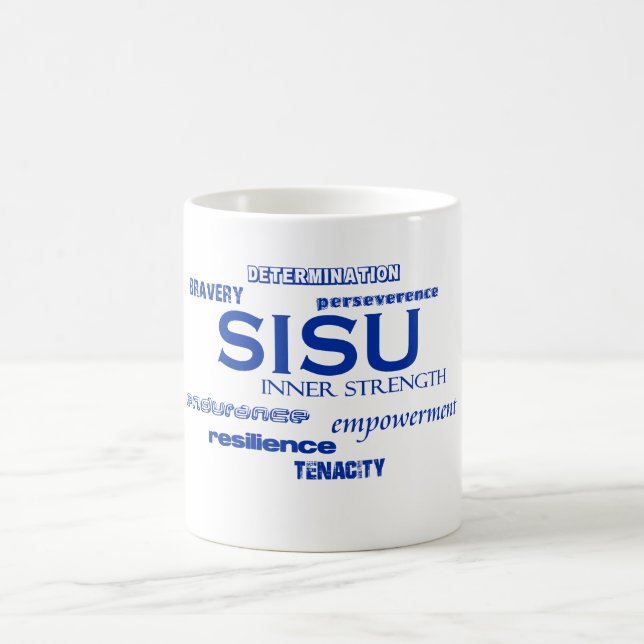 Mut der Muskelkraft der SISU-Gesichtsmaske Kaffeetasse (Mittel)