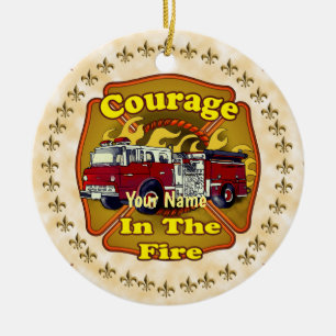 Mut Feuerwehrauto Keramik Ornament