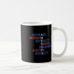 Mut Freiheit Vielfalt Gleichheit Gerechtigkeit Ret Kaffeetasse