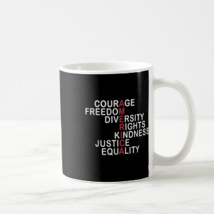 Mut Freiheit Vielfalt Rechte Freundlichkeit Gerech Kaffeetasse