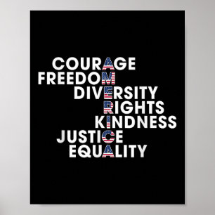 Mut Freiheit Vielfalt Rechte Freundlichkeit Gerech Poster