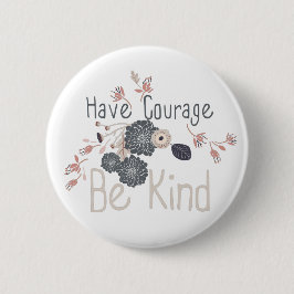 Mut haben, nette digitale Blume Graupfirsich zu se Button