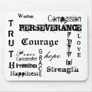 Mut, Hoffnung, T, R, U, T, H, AUSDAUER, L,… Mousepad